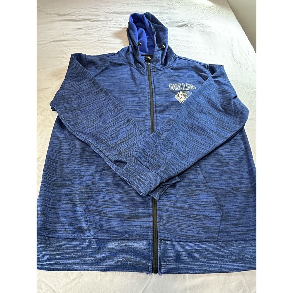 NBA Dallas Mavericks Full Zip Hoodie Mens XL Blue Space Dye Fleece Jacket